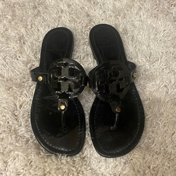 Tory Burch Black Miller Sandal, Patent Leather - Picture 2 of 6